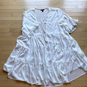 Torrid white sheer dot top